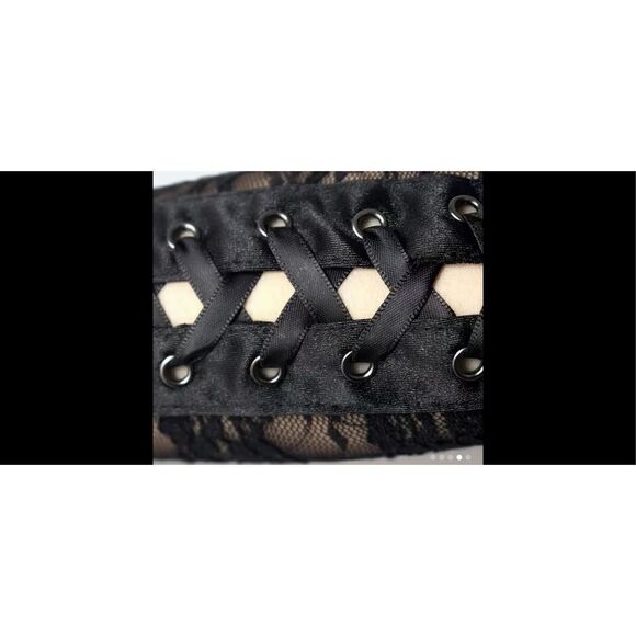 Black corset, long gloves lace up - Picture 6 of 11